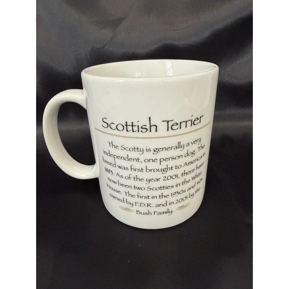 Scottish Terrier Porcelain Rosalinde Coffee Tea Mug Scottie Dog Puppy Scotties